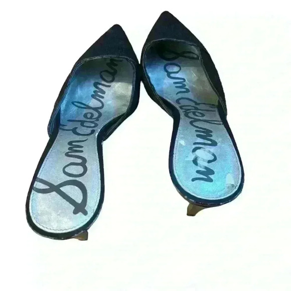 Sam Edelman Women's Odelia Pump Leather Slip On Heels Pointed Toe Black Size 8.5 - Picture 7 of 9